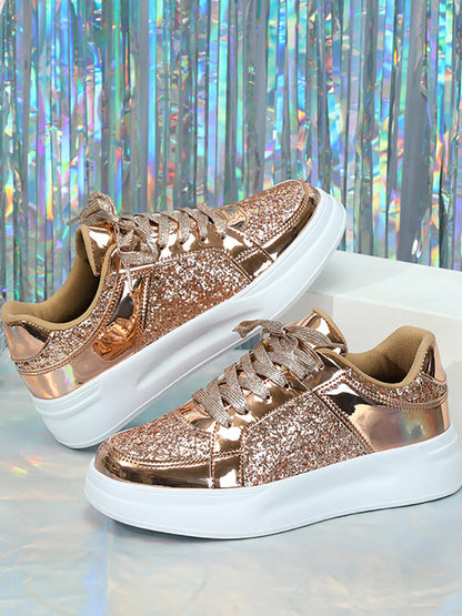 Sequin Platform Sneakers
