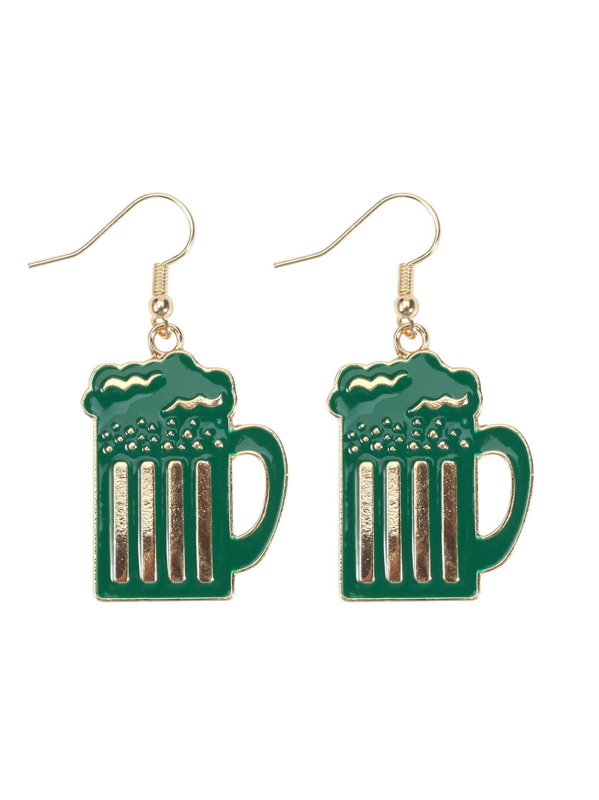 St Patrick's Day Clover Beer Earrings