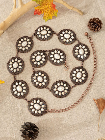 Bohemian Ethnic Turquoise Alloy Chain Belt