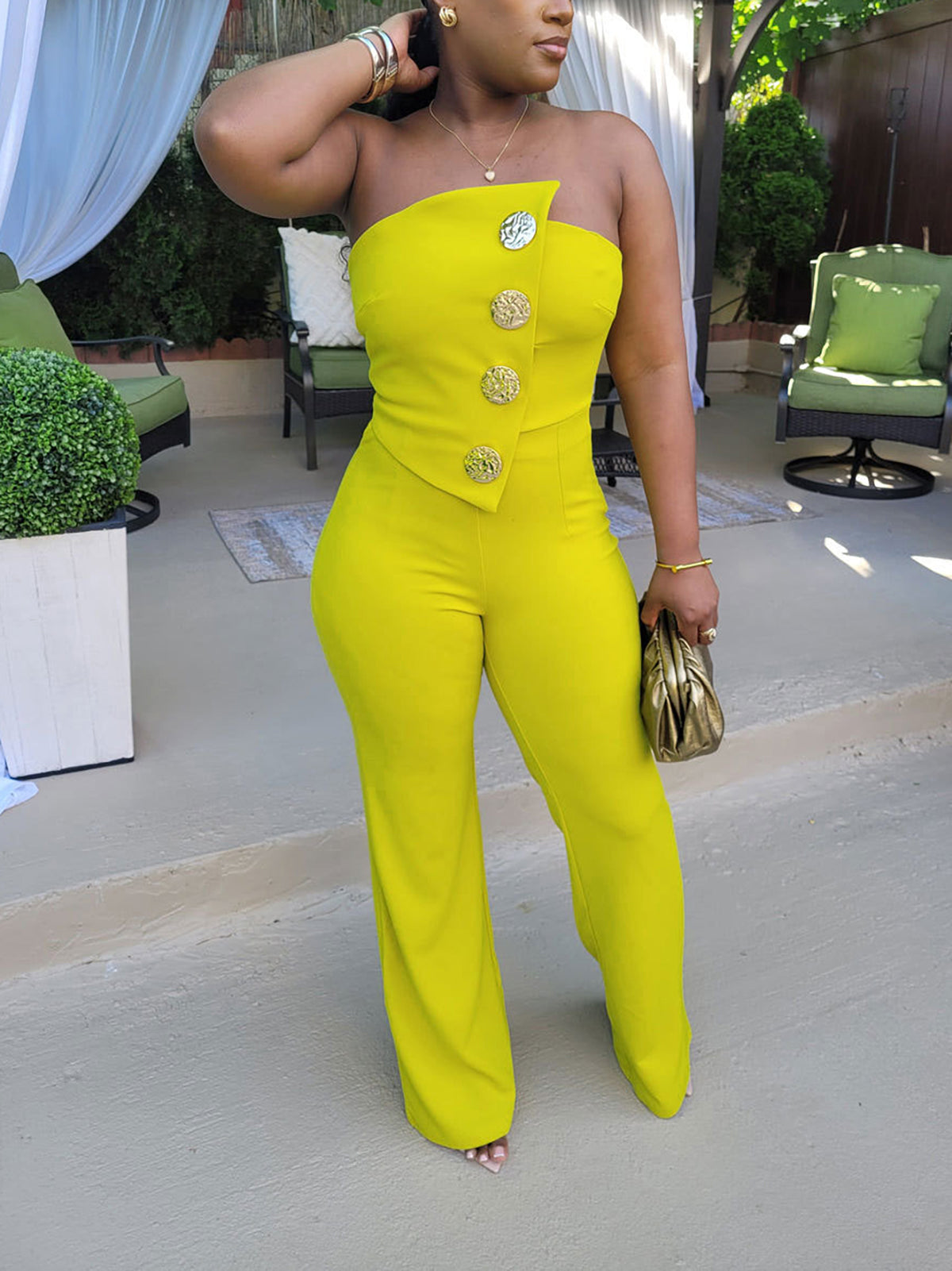 Asymmetrical Sleeveless Strapless Jumpsuit