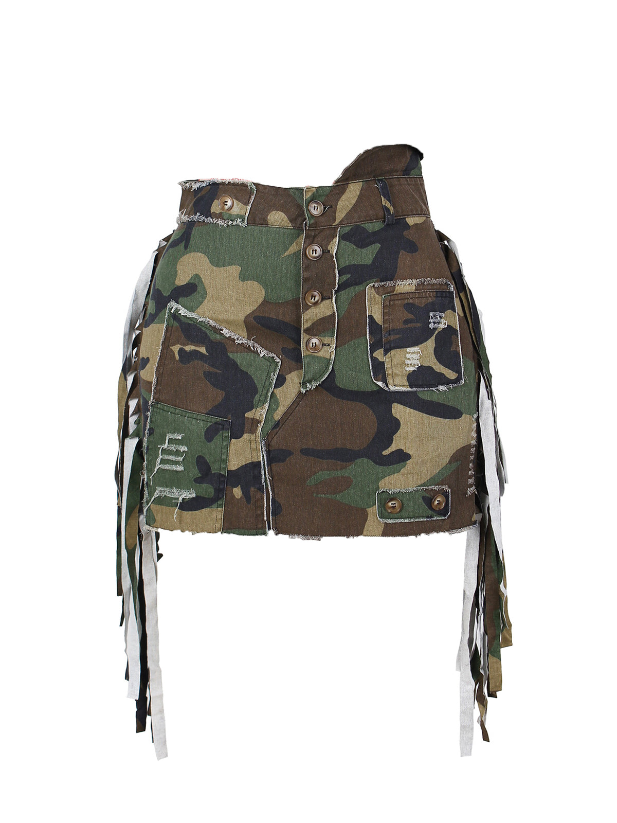 Camouflage Fringe Mini Skirt