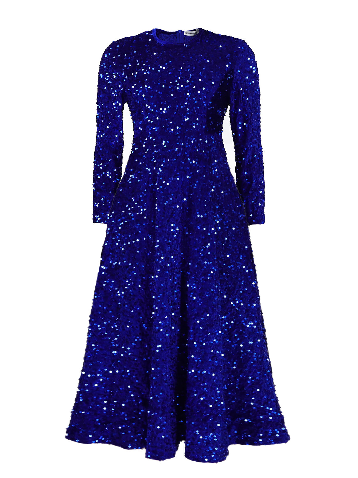 Long Sleeve Solid Color Sequin Dress