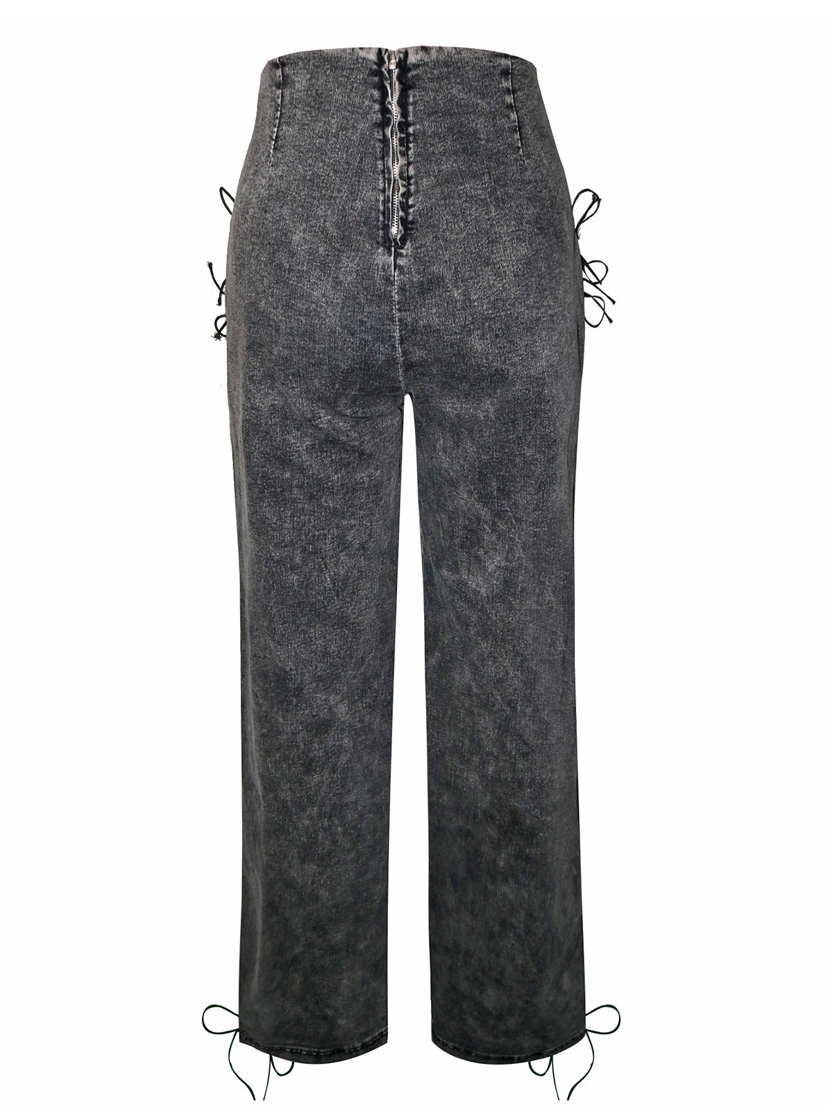 Lace-Up Cutout Denim Jeans