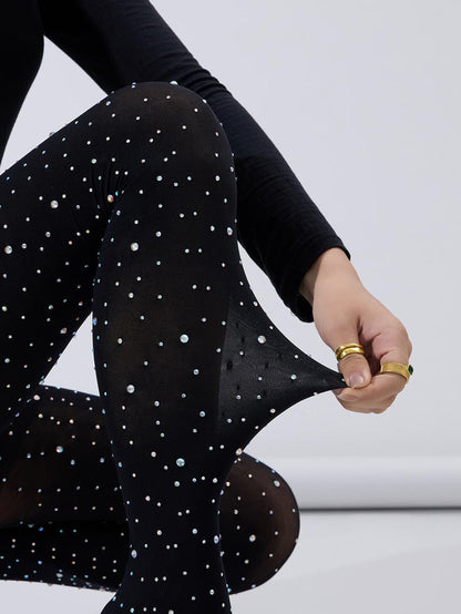 Rhinestone Stiletto Pointed Toe Pants Boots