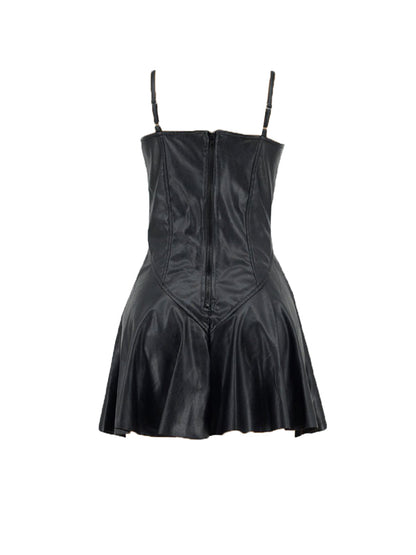 Lace-Up Corset Flared Mini Dress