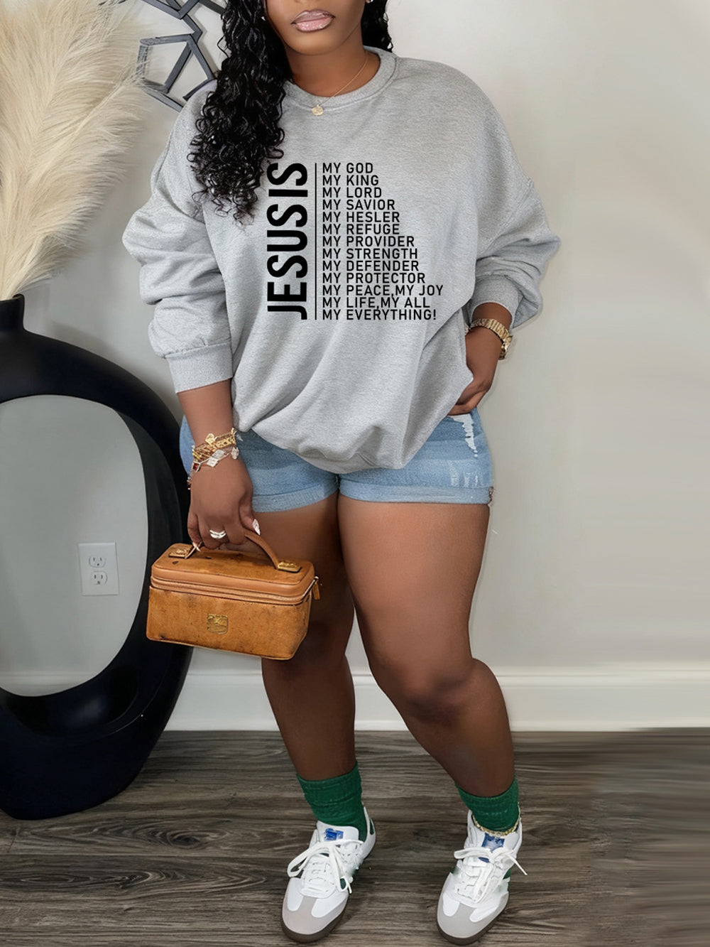 Letter Print Long Sleeve Casual Sweatshirt