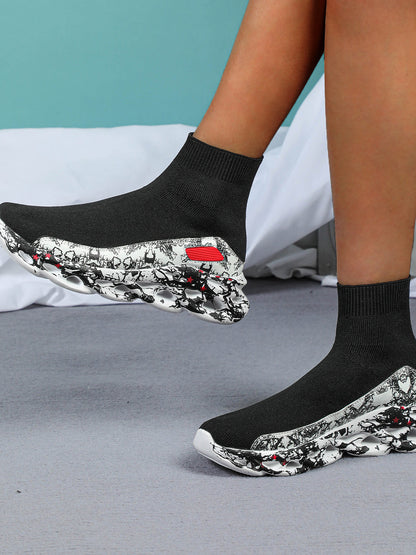 Plus Size Knit Slip-On Sock Sneakers