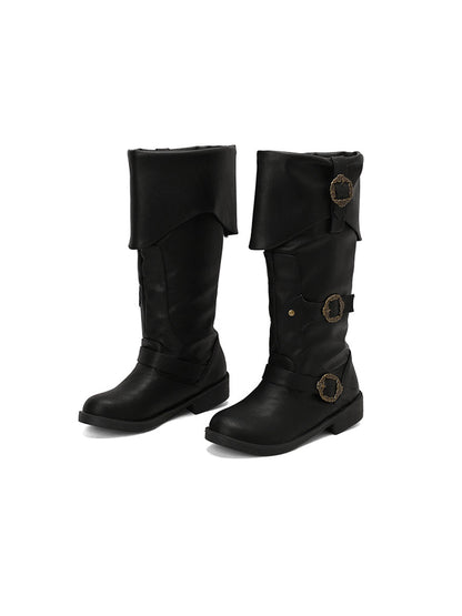 Vintage Buckle Belted Boots