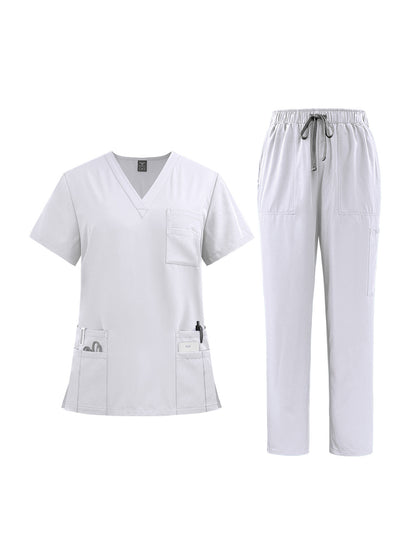 Solid Color Top Straight Leg Pants Set