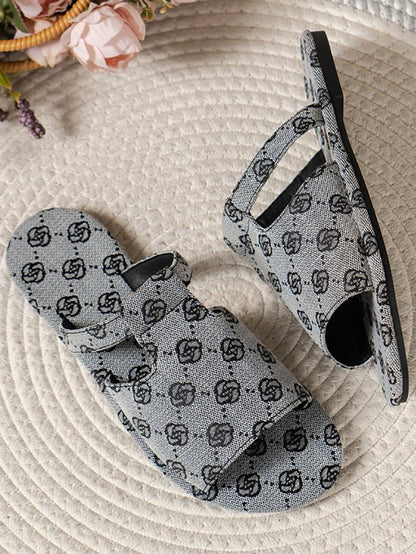 Patterned Open-Toe Slides
