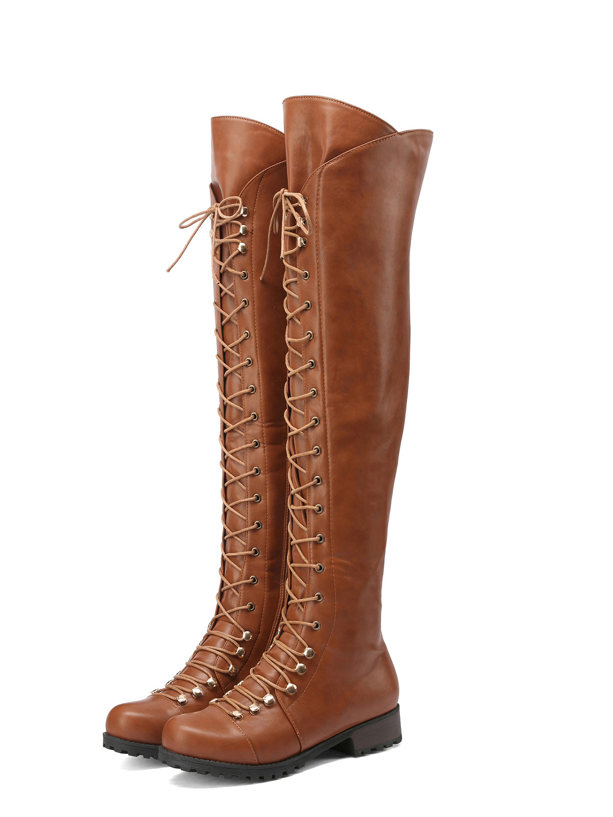 Lace-Up Over-the-Knee Riding Boots