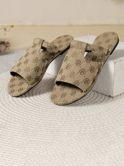 Patterned Open-Toe Slides