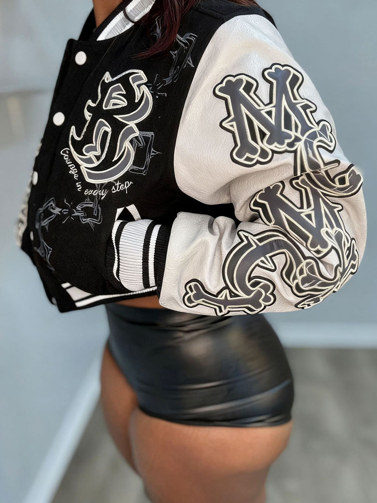 Print Double Layer Baseball Jacket
