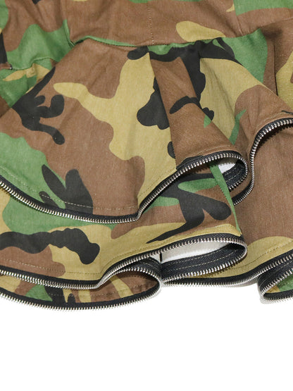 Camouflage Print Double Breasted Blazer Jacket