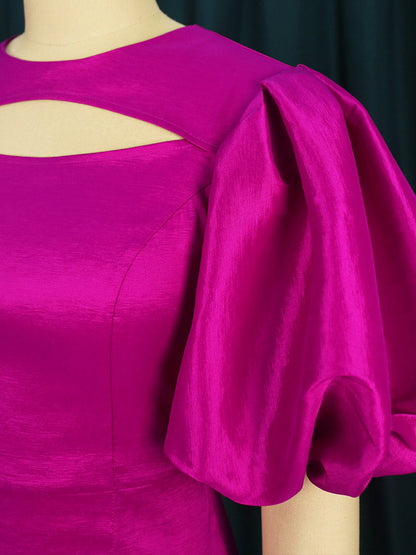 Puff Sleeve Hollow Out Party Dress