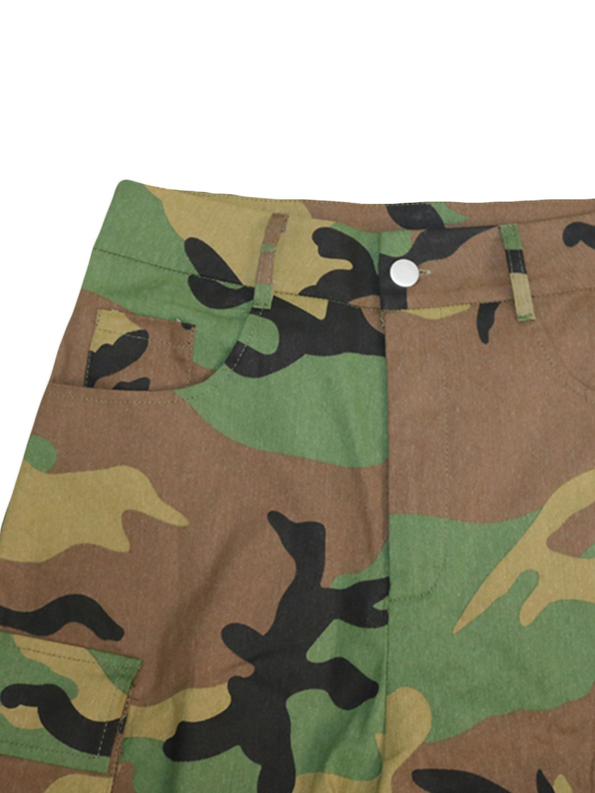 Camo Multi-Pocket Straight Cargo Pants