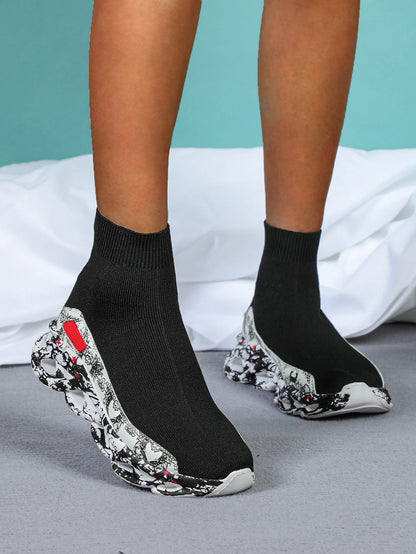 Plus Size Knit Slip-On Sock Sneakers