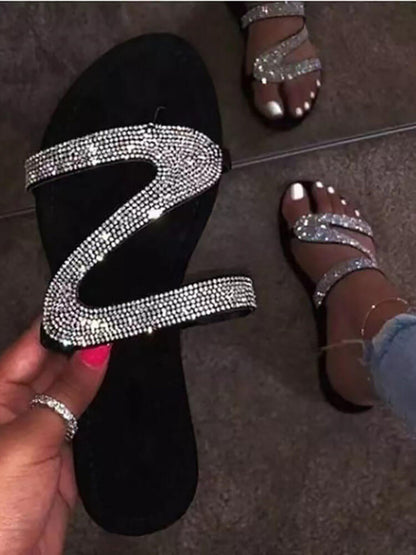 Rhinestone Patchwork Flip Flop