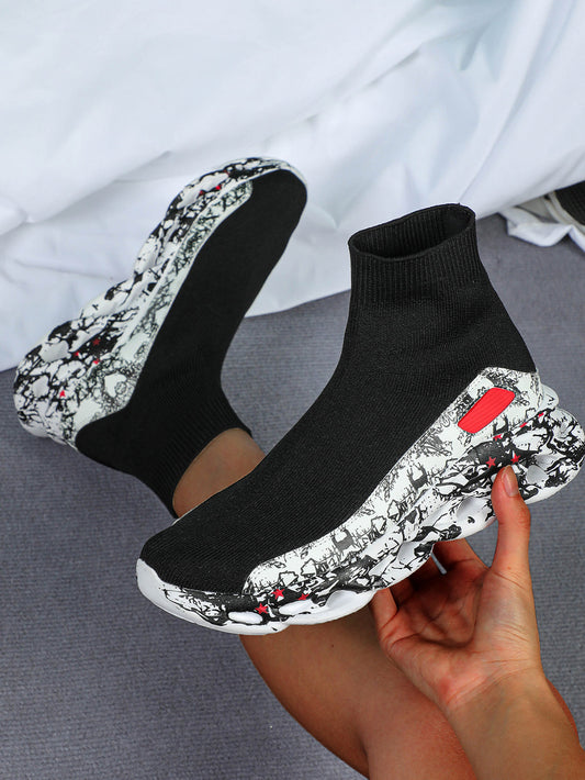 Plus Size Knit Slip-On Sock Sneakers