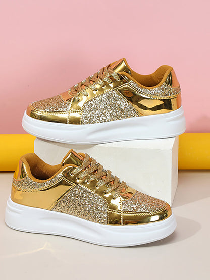 Sequin Platform Sneakers