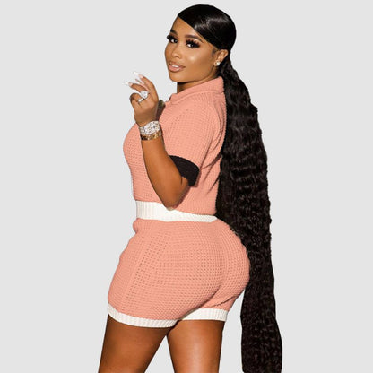 Conjunto de pantalón corto de color liso