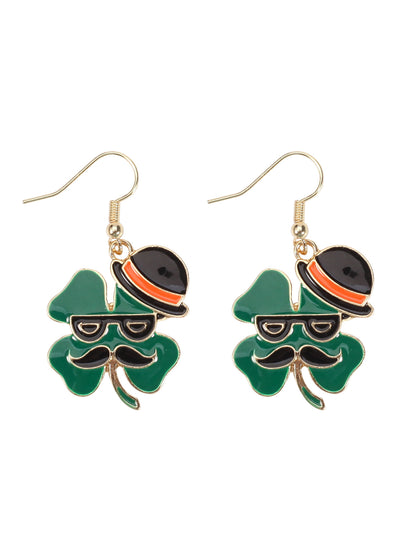 St Patrick's Day Clover Beer Earrings