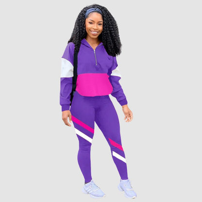 Conjunto casual de contraste de color