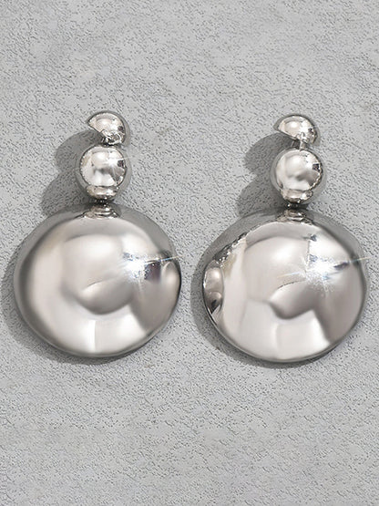 Metal Beaded Necklace Earrings Jewelry Set