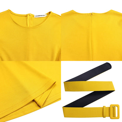 Long Sleeve Round Neck Ruched Midi Dress