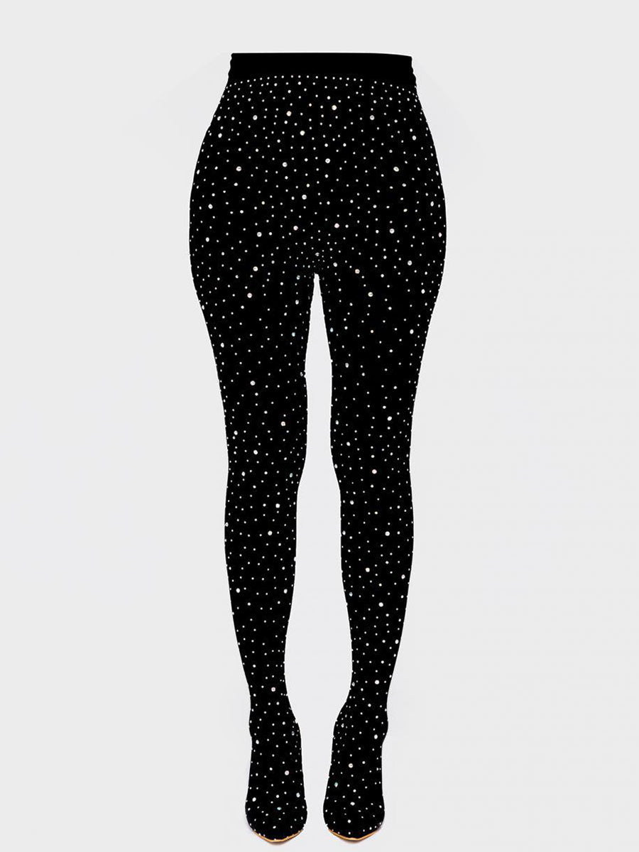 Rhinestone Stiletto Pointed Toe Pants Boots