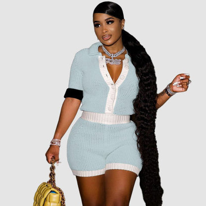 Conjunto de pantalón corto de color liso