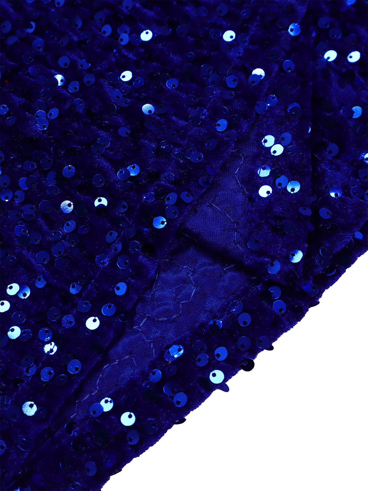 Long Sleeve Solid Color Sequin Dress