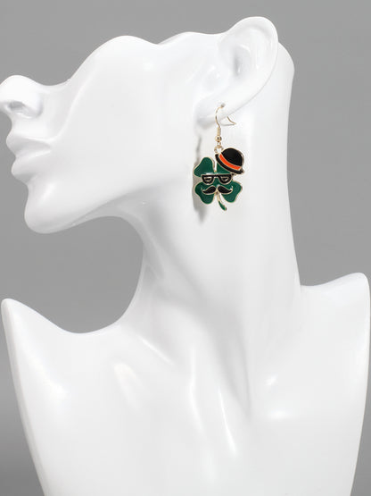 St Patrick's Day Clover Beer Earrings