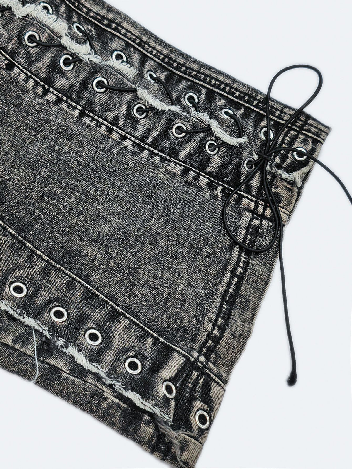 Lace-Up Cutout Denim Jeans