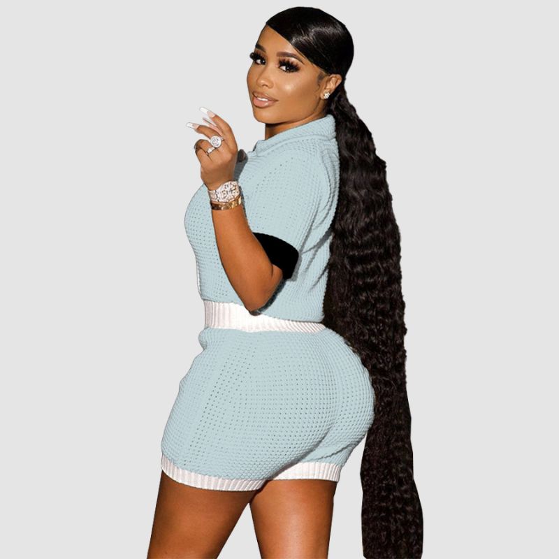 Conjunto de pantalón corto de color liso