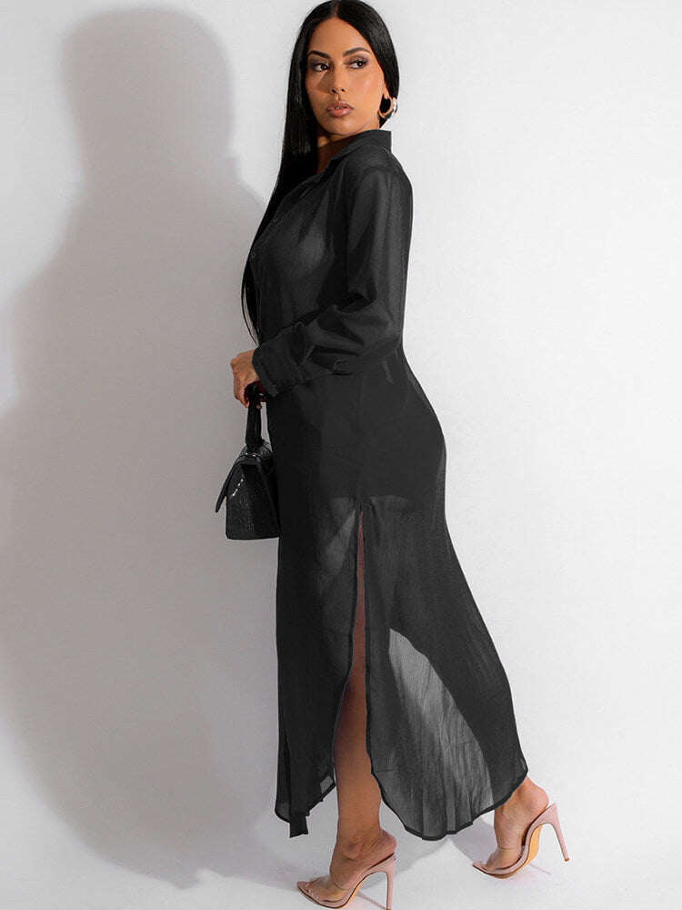 Tops y pantalones cortos de manga larga de gasa de dos piezas