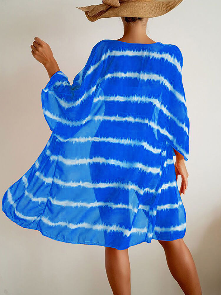 Trajes de baño con estampado teñido anudado de tres piezas