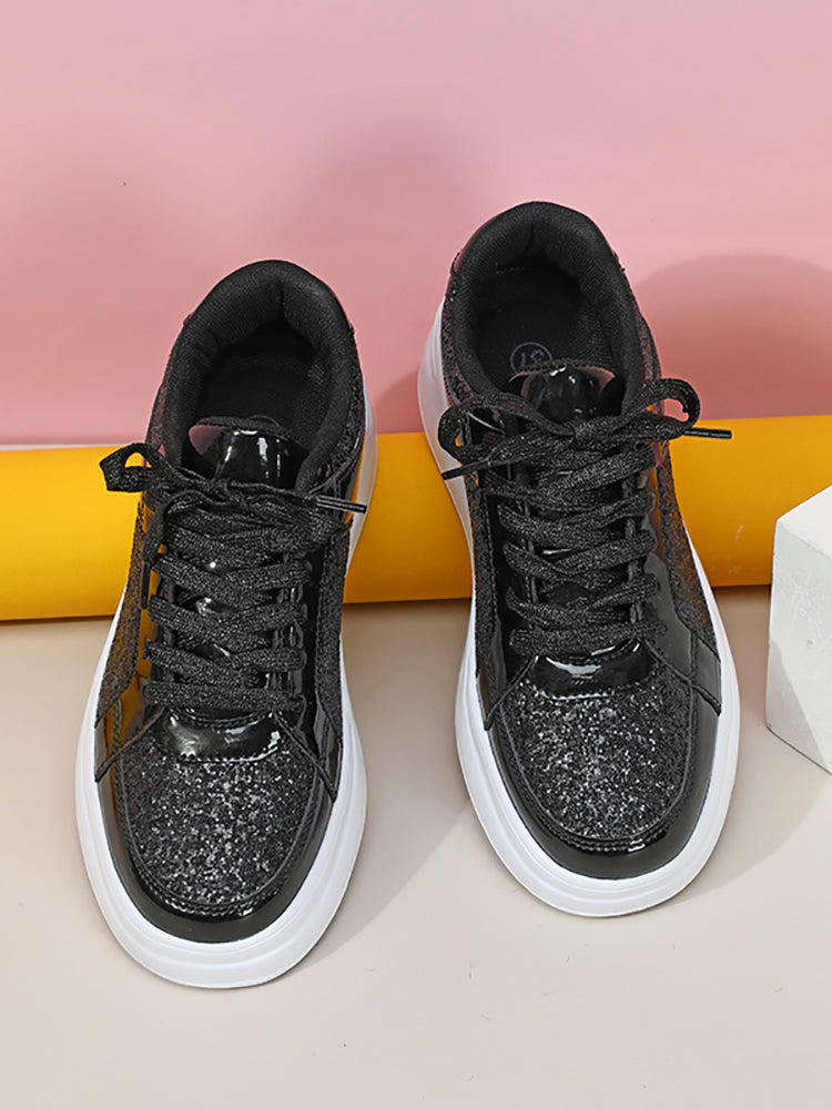 Sequin Platform Sneakers