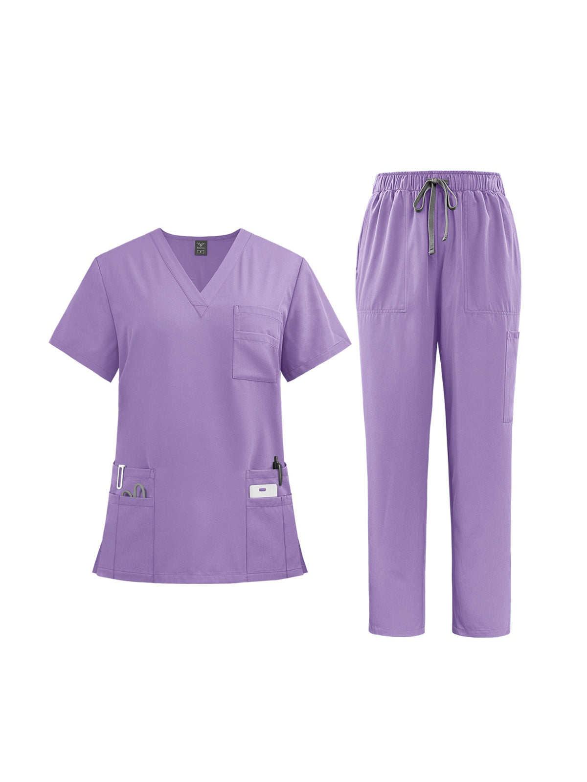 Solid Color Top Straight Leg Pants Set