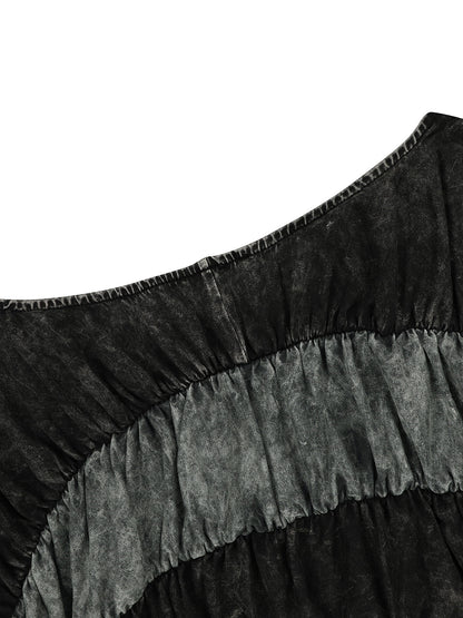 Two Pieces Solid Color Ruched Pants Set