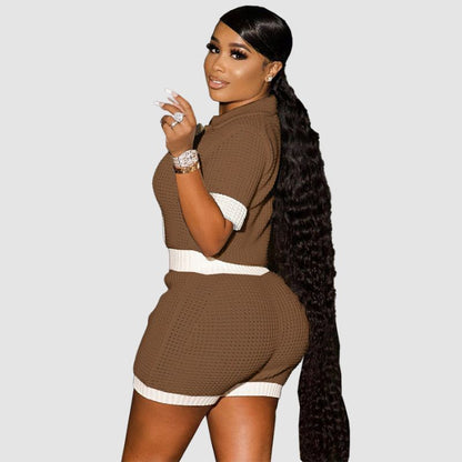 Conjunto de pantalón corto de color liso