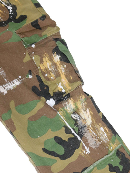 Camouflage Distressed Cargo Pants