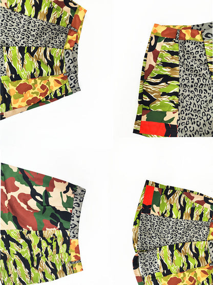 Pantalones cortos ajustados con estampado de camuflaje 