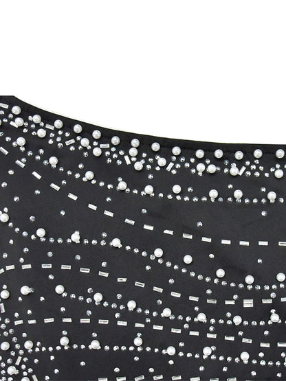 Rhinestone One-Shoulder Maxi Dress