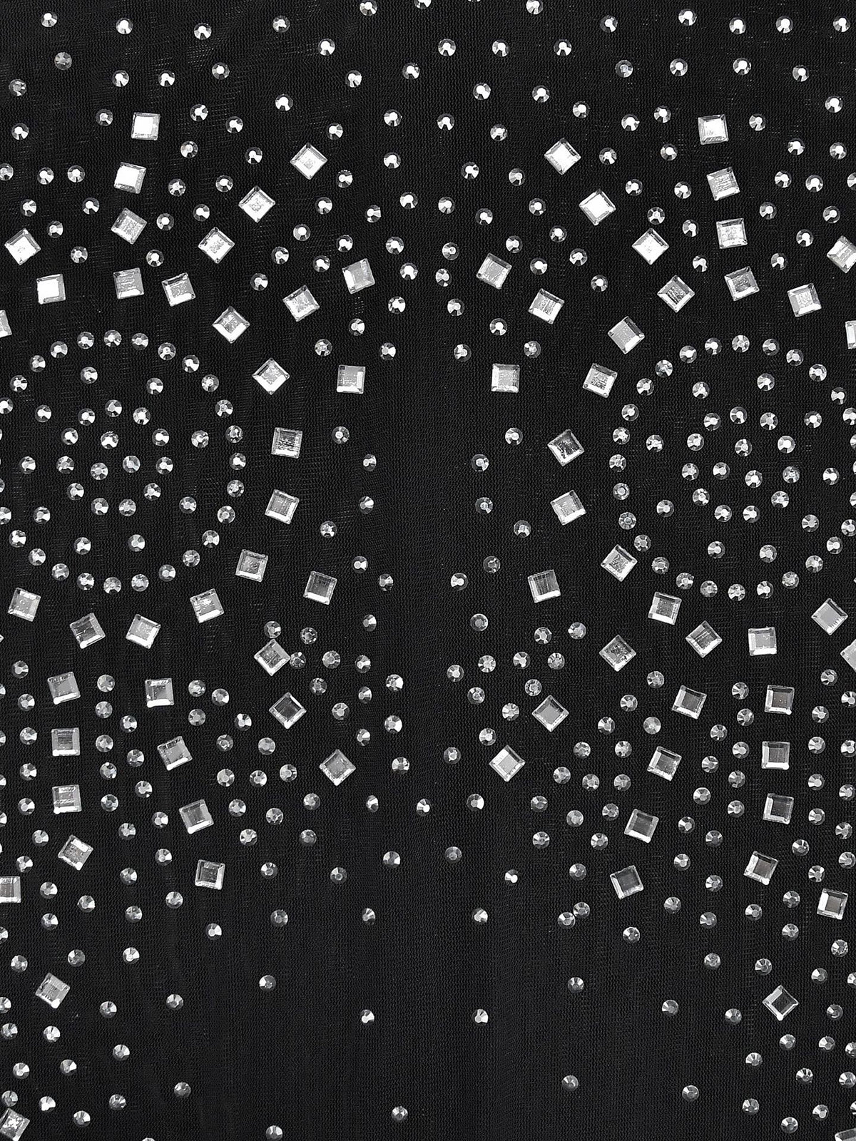 Mesh Rhinestone Sleeveless Maxi Dress