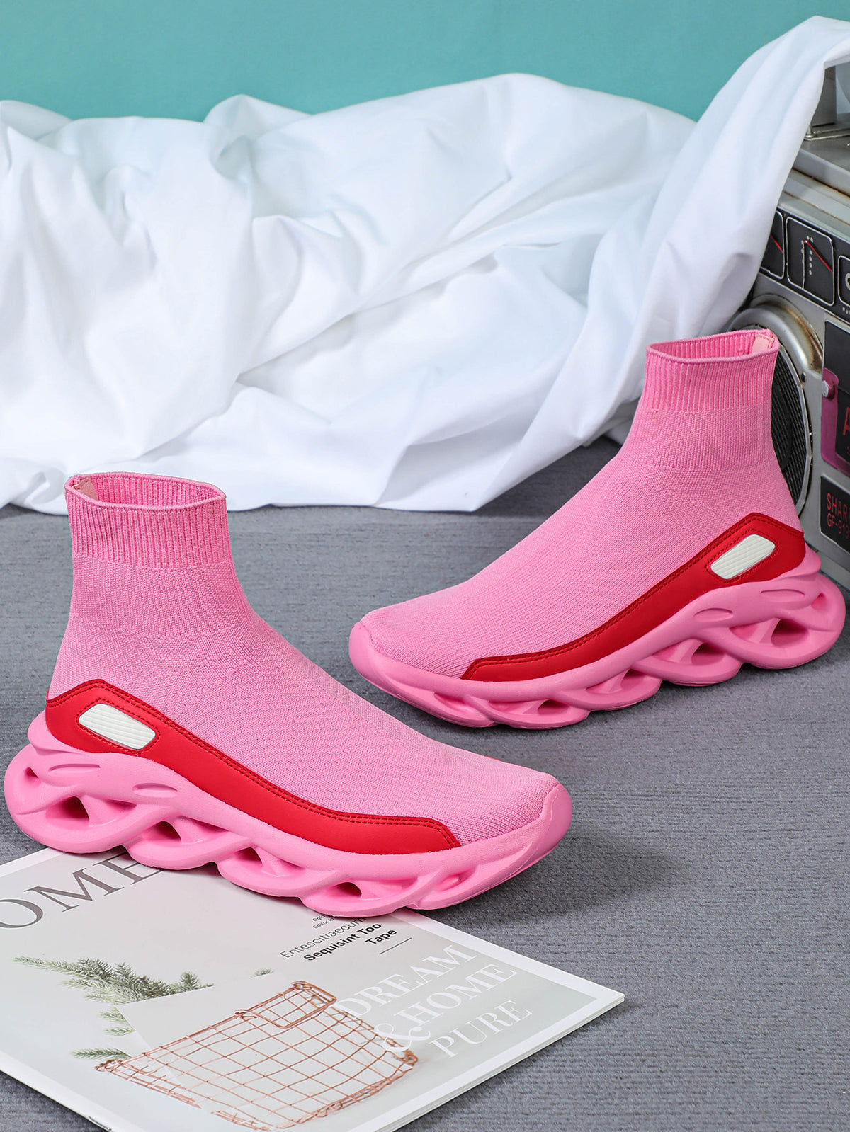 Plus Size Knit Slip-On Sock Sneakers