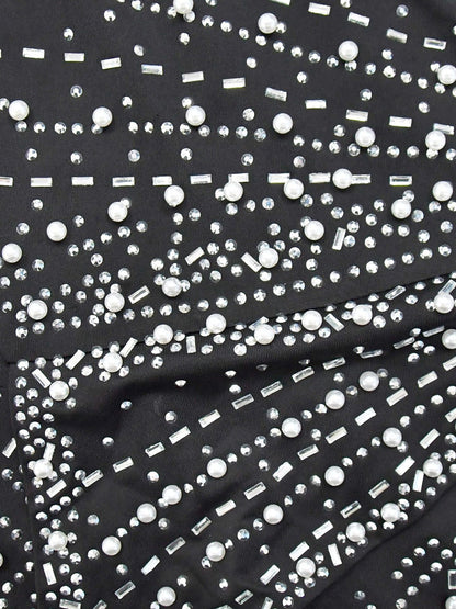 Rhinestone One-Shoulder Maxi Dress