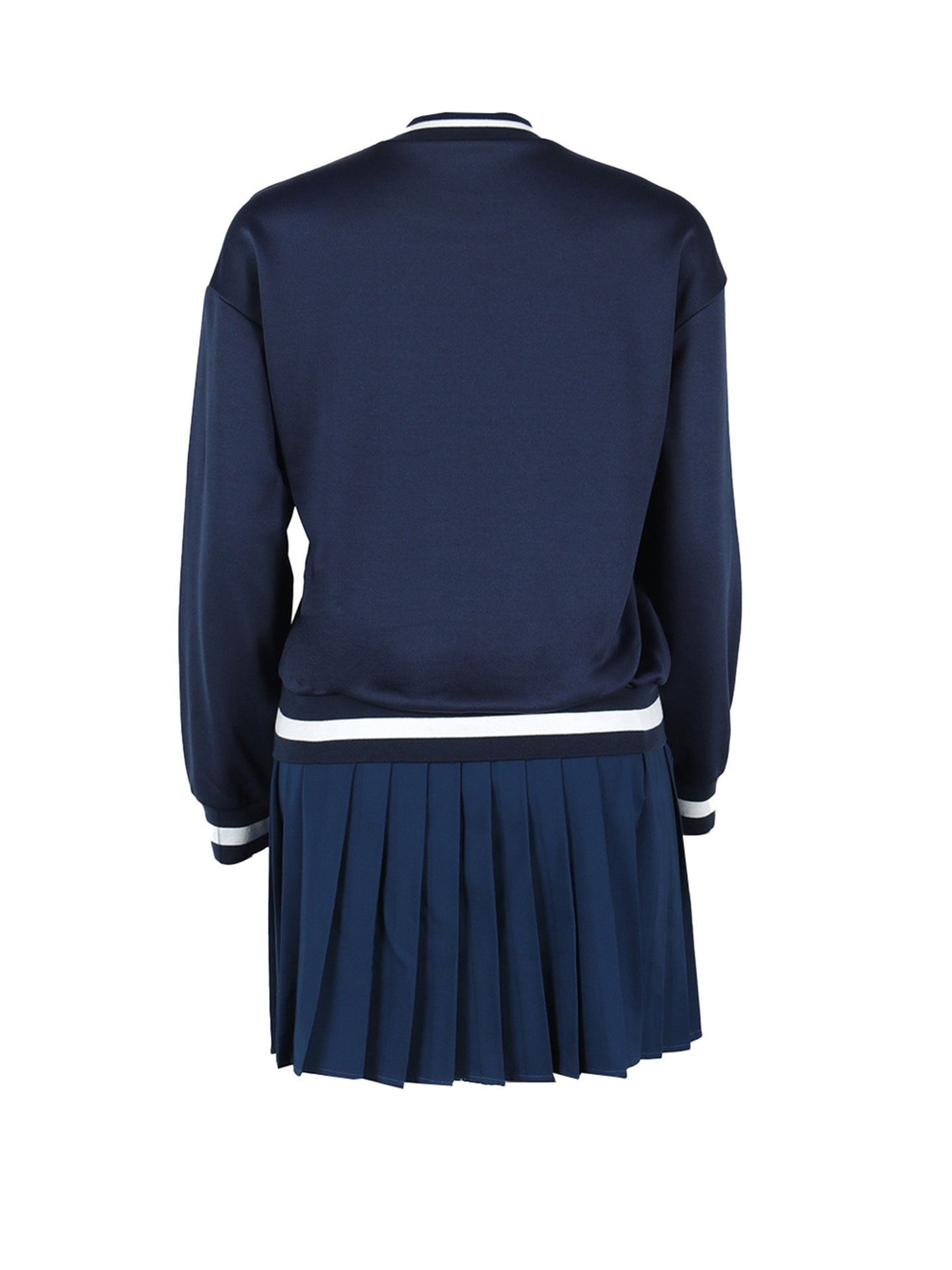 Vintage Tennis Print Sweatshirt Pleated Skirt Set