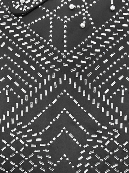 Rhinestone One-Shoulder Maxi Dress