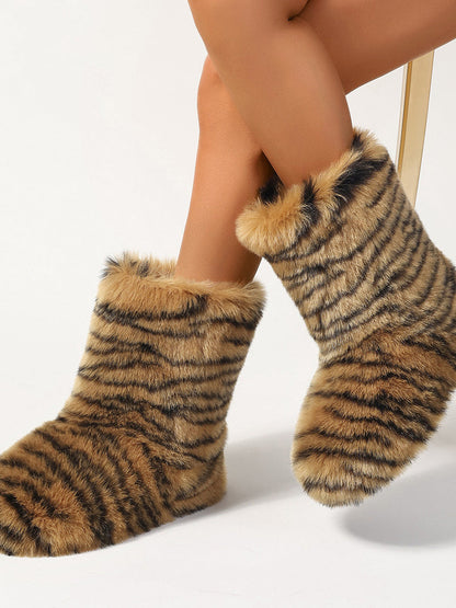 Y2K Furry Mid-Calf Winter Boots